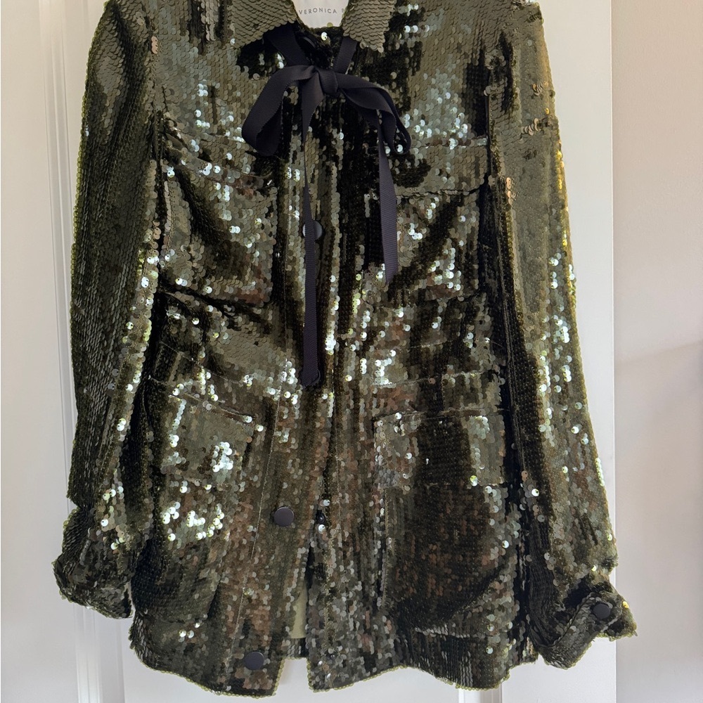 Veronica Beard Olive Sequin Blazer